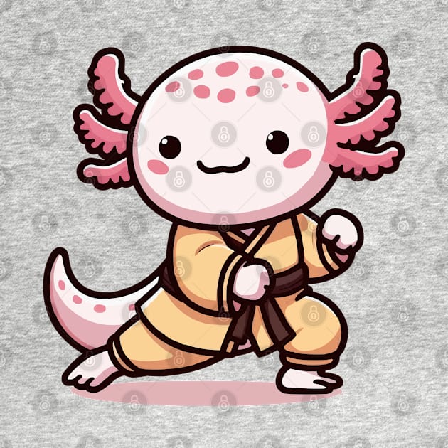 cute martial art axolotl by fikriamrullah